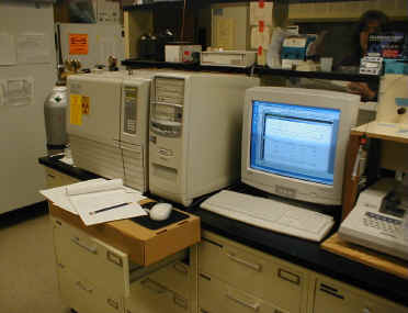Photograph of Shimadzu Gas Chromatograph.