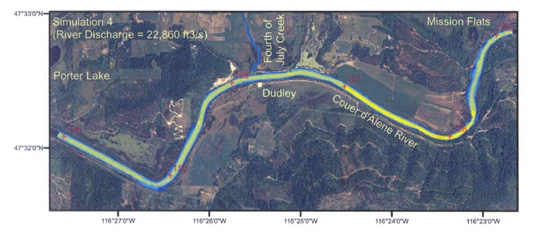 Flow calculation overlaid on aerial photo